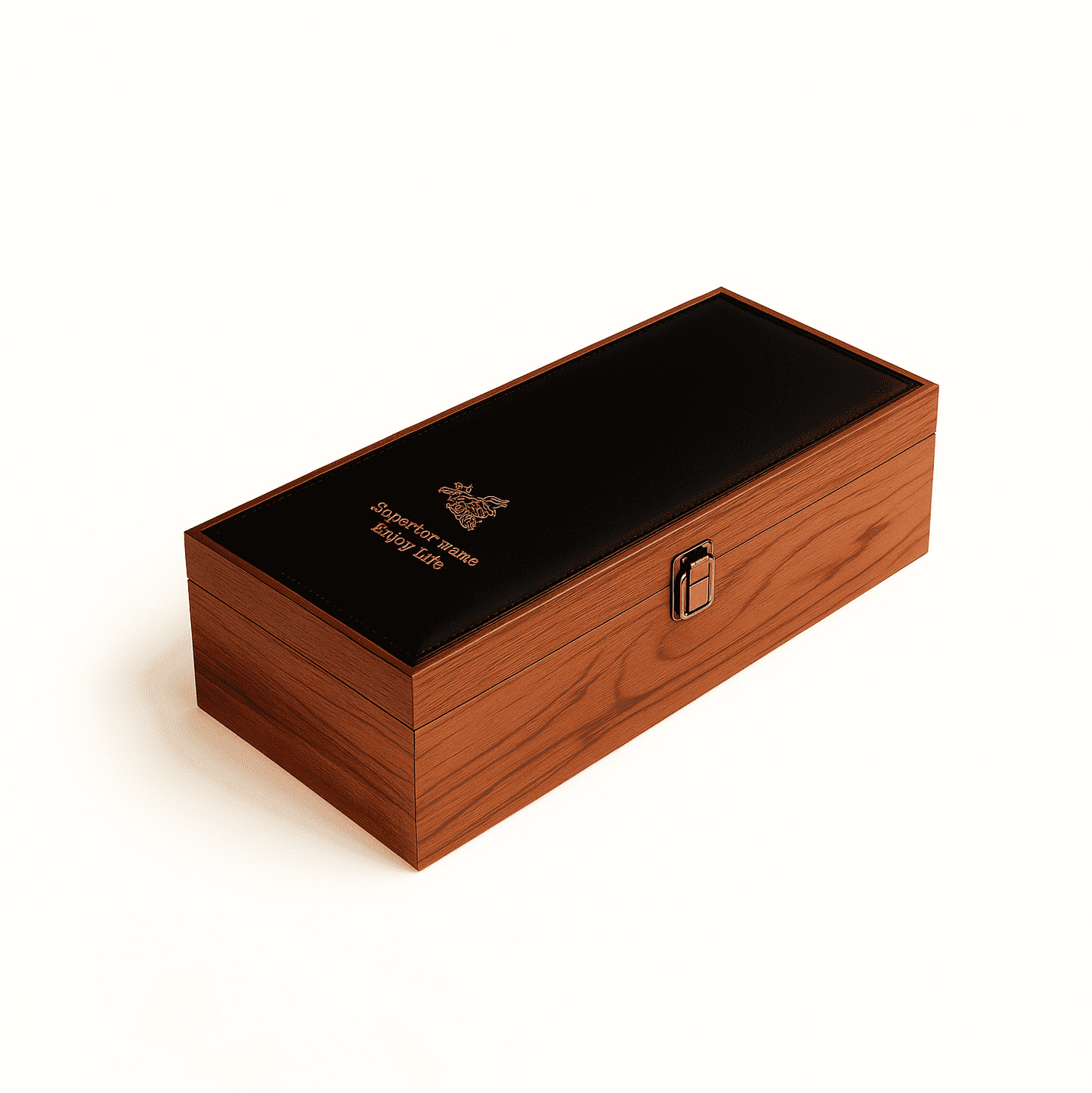 Maleta para vinho de madeira com compartimento para 1 garrafa e kit de 3 acessórios