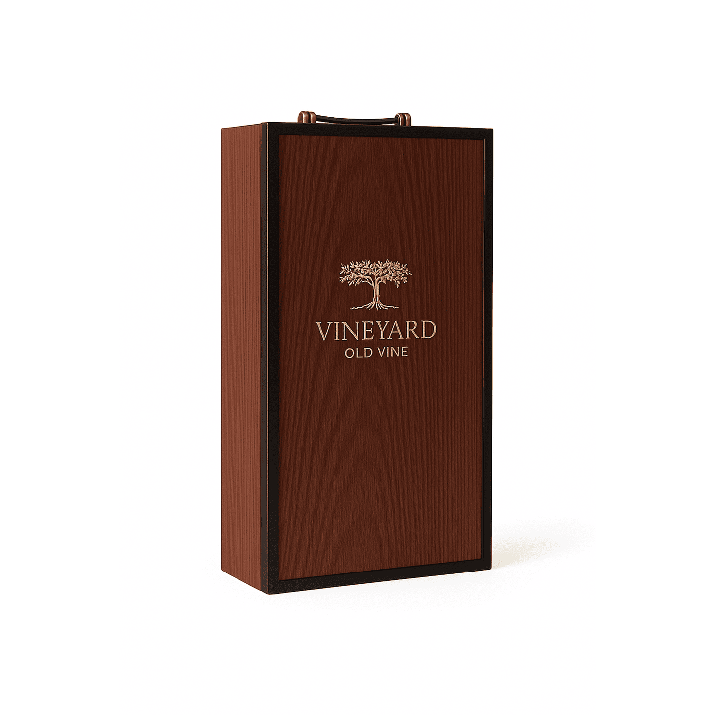 Maleta para vinho de madeira com compartimento para 2 garrafas e kit de 2 acessórios