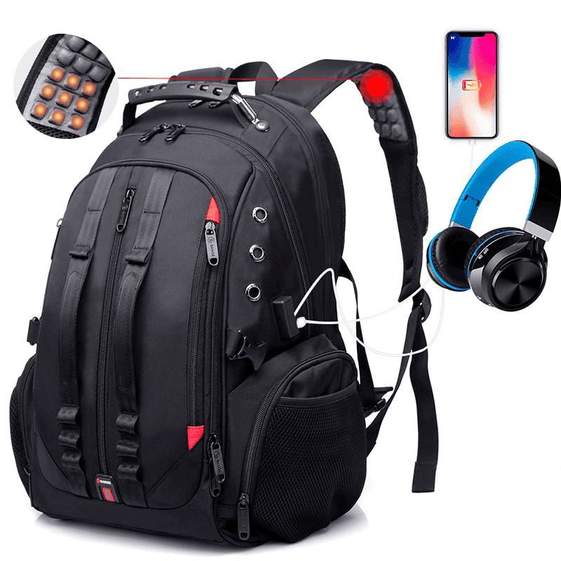 Mochila Bange impermeável 45l com entrada para fone de ouvido e entrada USB para carregamento de bateria de celular