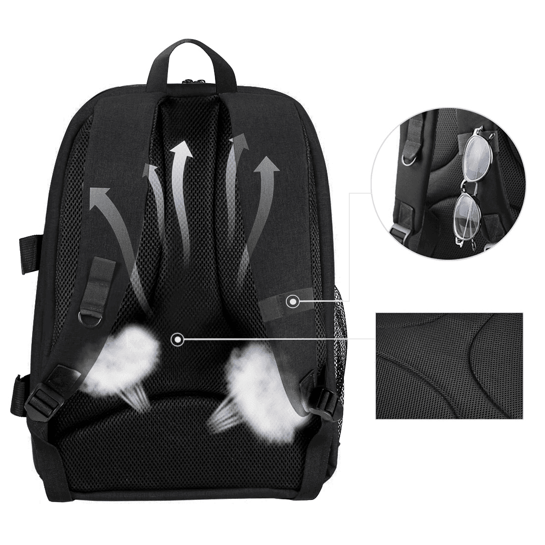 Wasserdichter Puluz-Rucksack für Kameras, Objektive und Fotozubehör mit Kopfhöreranschluss und USB-Anschluss zum Aufladen des Mobiltelefons
