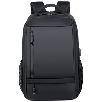 Unisex waterproof backpack with USB port for cell phone battery charging (model 1)