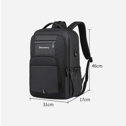 Unisex waterproof backpack with USB port for cell phone battery charging (model 4)
