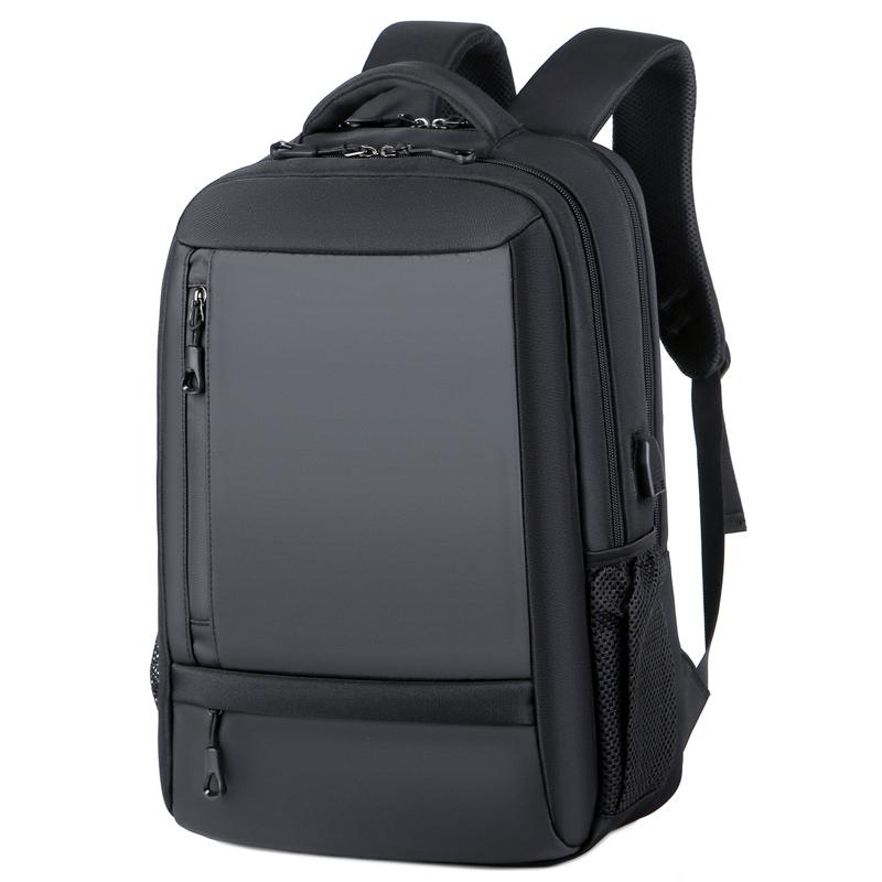 Unisex waterproof backpack with USB port for cell phone battery charging (model 1)