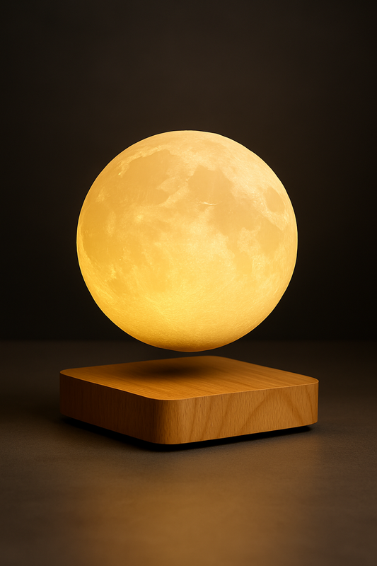 Luminária lua flutuante com levitação magnética