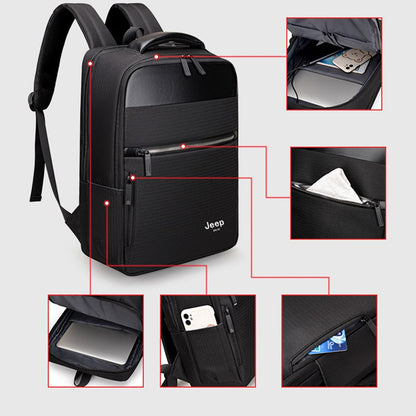 Unisex waterproof backpack with USB port for cell phone battery charging (model 5)