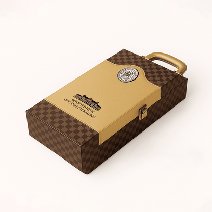 Maleta para vinho de couro com compartimento para 2 garrafas e kit de 4 acessórios