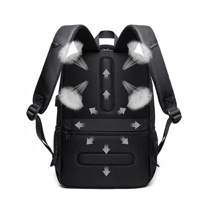 Unisex waterproof backpack with USB port for cell phone battery charging (model 2)