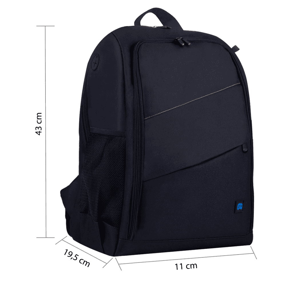 Mochila impermeável para câmeras, lentes e acessórios fotográficos com entrada para fone de ouvido e entrada USB para carregamento de celular