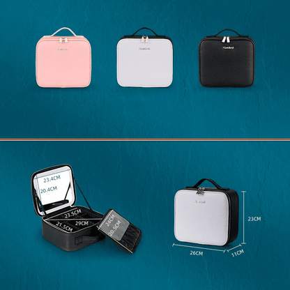 Make-up-Organizer-Tasche mit Spiegel und integrierter LED