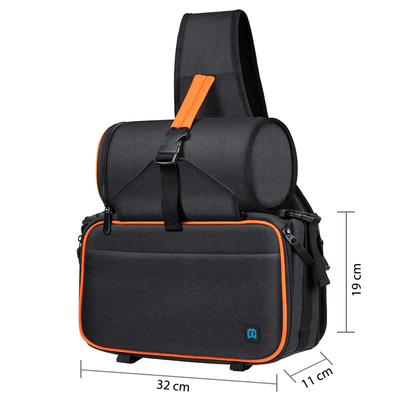 Mochila impermeável para câmeras, lentes e acessórios fotográficos com entrada para fone de ouvido e entrada USB para carregamento de celular