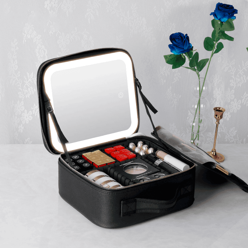 Make-up-Organizer-Tasche mit Spiegel und integrierter LED