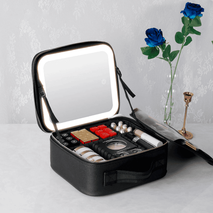 Make-up-Organizer-Tasche mit Spiegel und integrierter LED