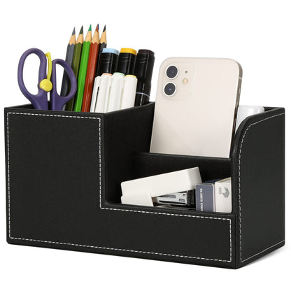 Organizer box with pencil and pen holder for office