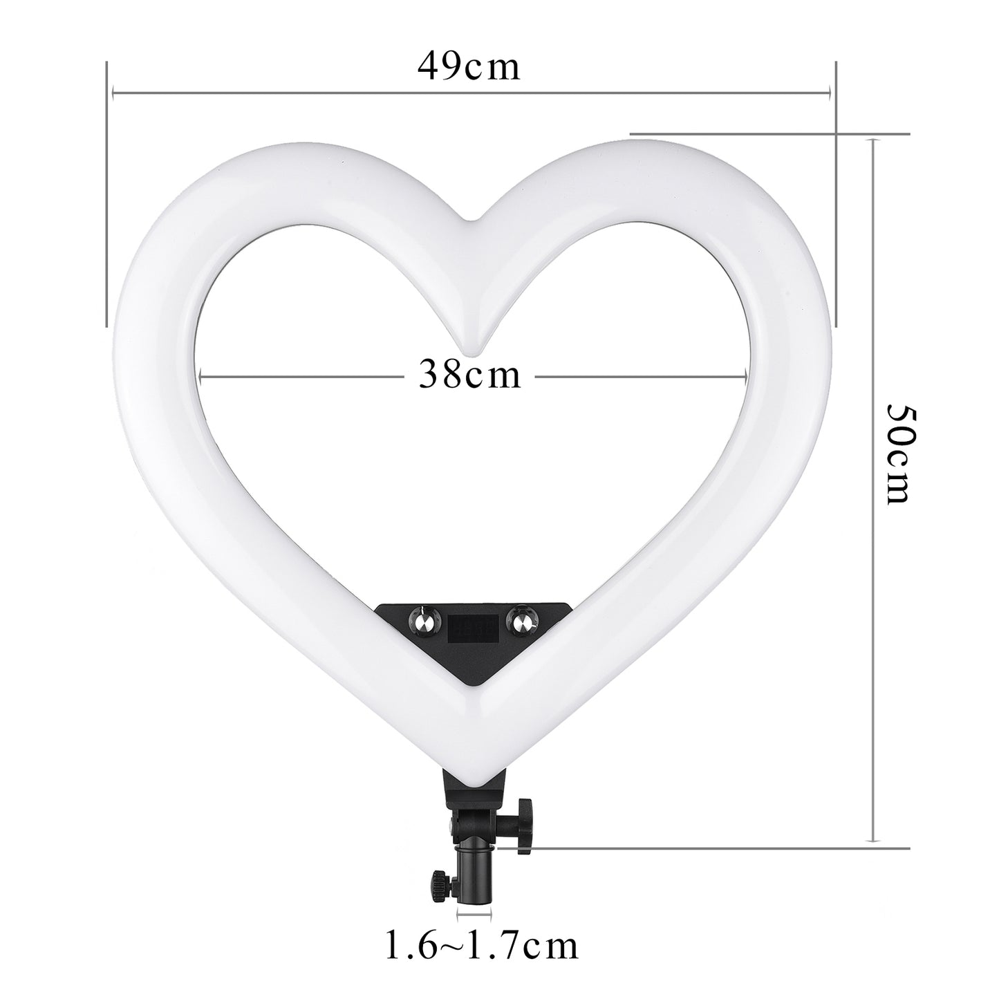 Herzförmiges Ringlicht mit verstellbarem Stativ, verschiedenen Farben und 3 Handyhalterungen