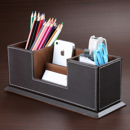 Office organizer box with 2 pencil and pen holders