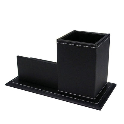 Organizer with card holder and pencil and pen holder for office