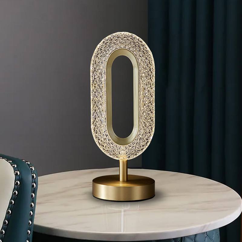 Luminária de mesa sofisticada oval