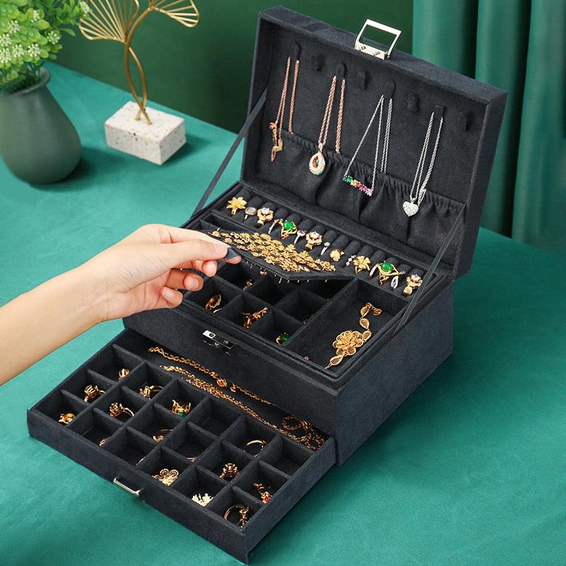 Caixa porta-joias com revestimento aveludado - Rede Canan