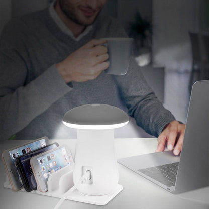 Luminaire with 5 USB ports for charging and attached support