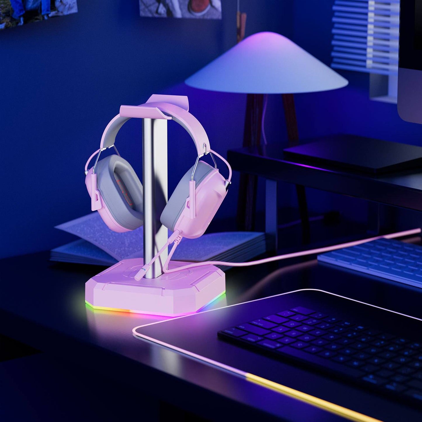 Headset Headphone Stand with RGB Lights (Model 1)