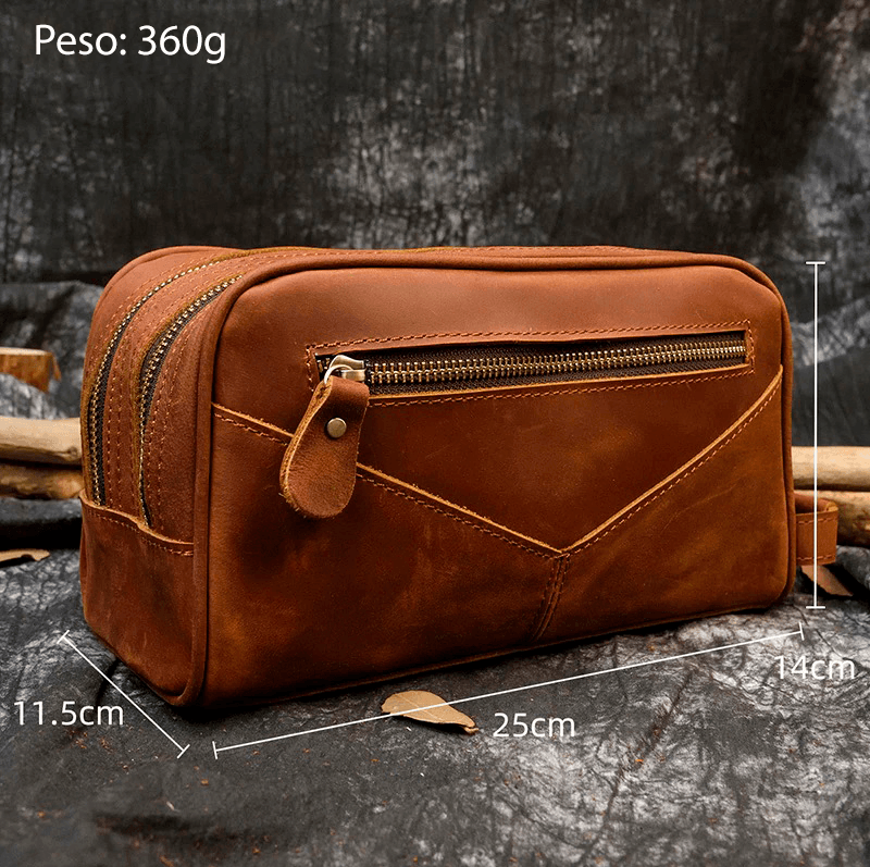 Necessaire Masculina Couro Café Red Roos - RED ROOS