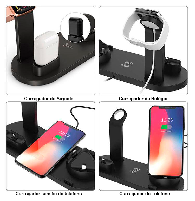 4-in-1 portable wireless and induction charger