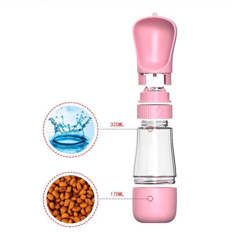 Bottle with water dispenser for pets