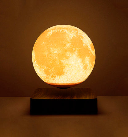 Floating moon lamp with magnetic levitation