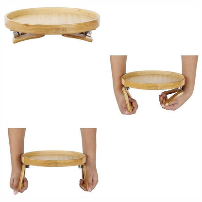 Bandeja de madeira para sofá com alças dobráveis - Rede Canan