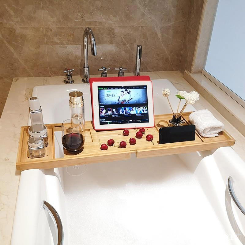 Bath table with attached support for iPad/Tablet and cell phone