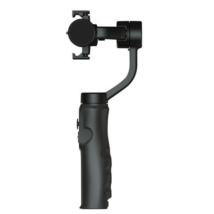 Cell phone stabilizer support with attached control, screw-on base for tripod and angle adjustment and rotation of up to 330º