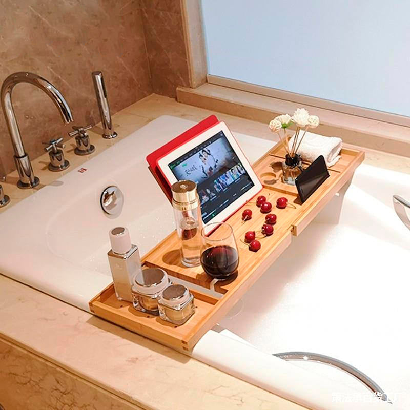 Mesa para banheira com suporte acoplado para iPad/Tablet e celular