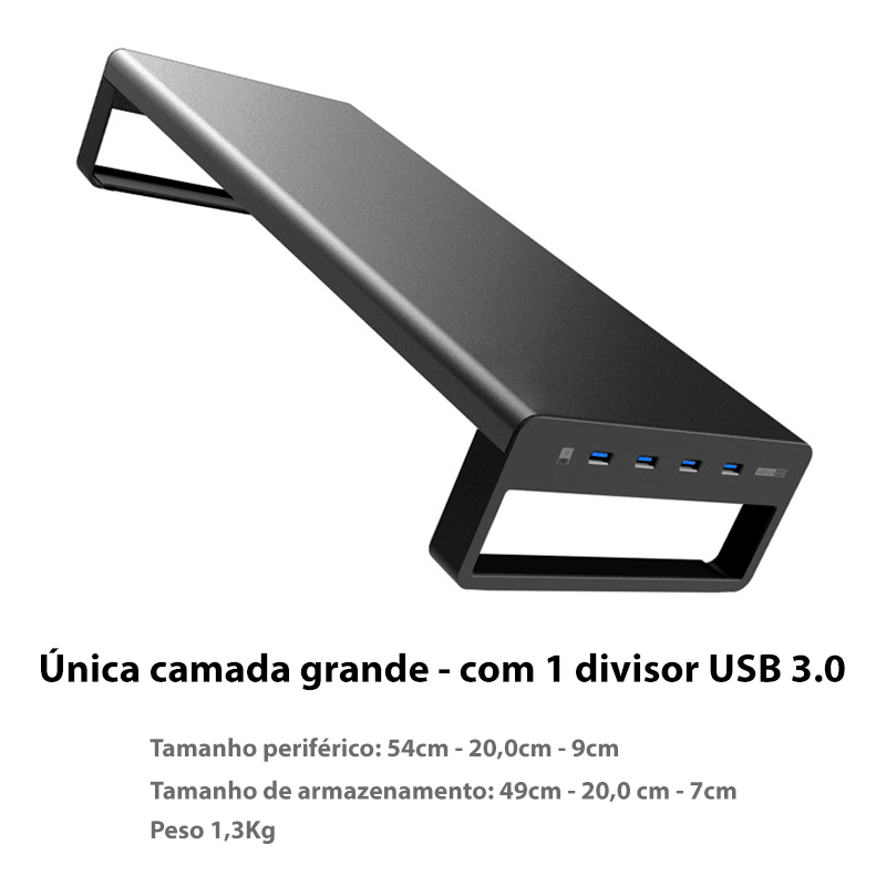Mesa suporte para monitor com 4 entradas USB - Rede Canan